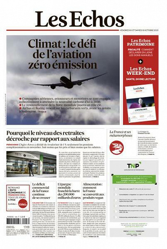 Les Echos du Vendredi 8 et Samedi 9 Octobre 2021