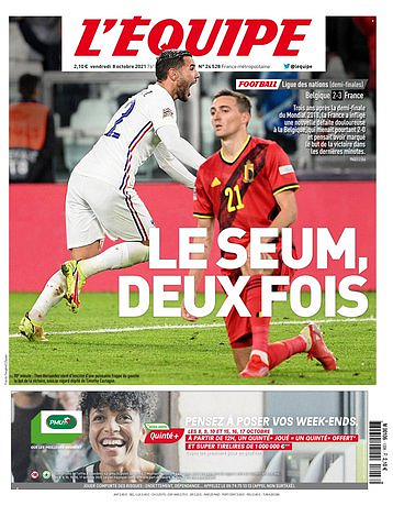 L’equipe du Vendredi 8 Octobre 2021
