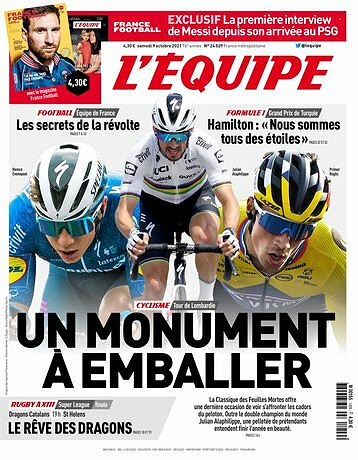 L’equipe du Samedi 9 Octobre 2021