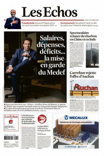 Les Echos du Lundi 11 Octobre 2021