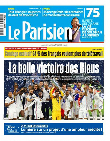 Le Parisien du Lundi 11 Octobre 2021