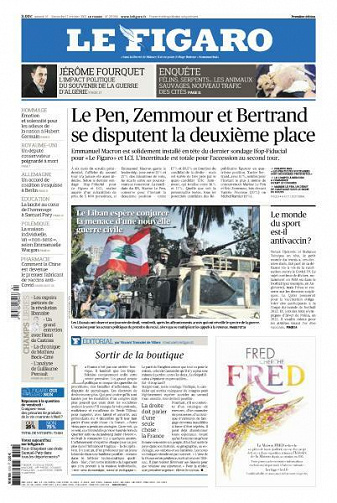 Le Figaro du Samedi 16 et Dimanche 17 Octobre 2021