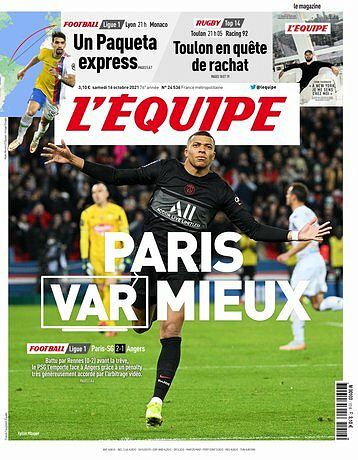 L’equipe du Samedi 16 Octobre 2021