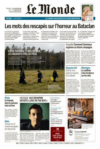 Le Monde du Dimanche 17 et Lundi 18 Octobre 2021