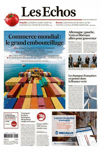 Les Echos du Lundi 18 Octobre 2021