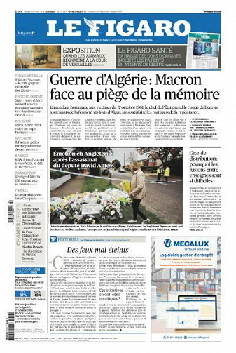 Le Figaro du Lundi 18 Octobre 2021