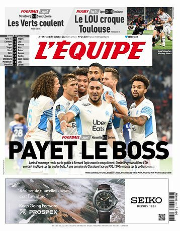L’equipe du Lundi 18 Octobre 2021