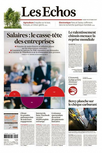 Les Echos du Mardi 19 Octobre 2021