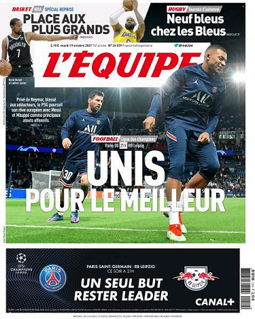L’equipe du Mardi 19 Octobre 2021