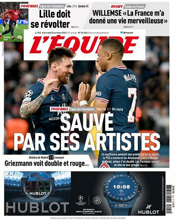 L’equipe du Mercredi 20 Octobre 2021