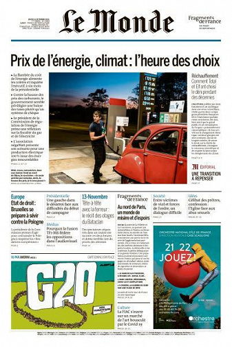 Le Monde du Jeudi 21 Octobre 2021