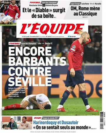 L’equipe du Jeudi 21 Octobre 2021