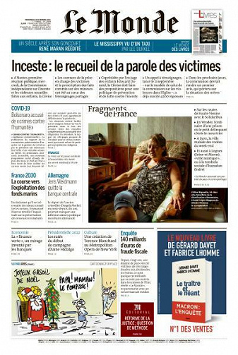Le Monde du Vendredi 22 Octobre 2021
