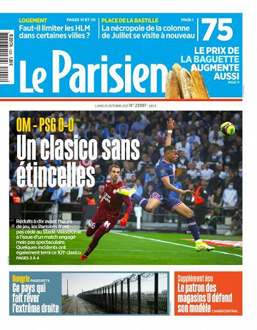 Le Parisien du Lundi 25 Octobre 2021