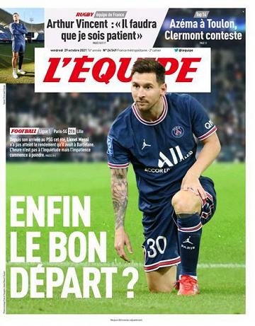L’equipe du Vendredi 29 Octobre 2021