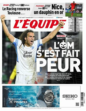 L’equipe du Lundi 1er Novembre 2021