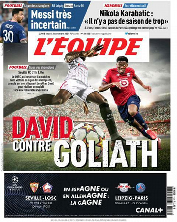 L’equipe du Mardi 2 Novembre 2021