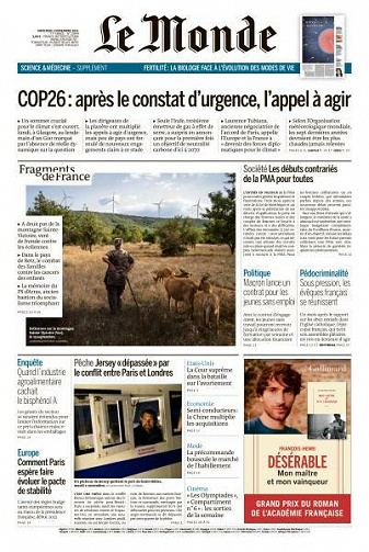 Le Monde du Mercredi 3 Novembre 2021