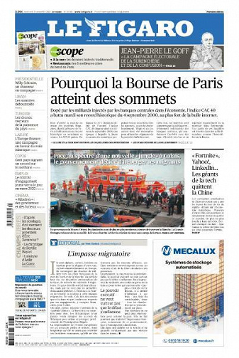 Le Figaro du Mercredi 3 Novembre 2021
