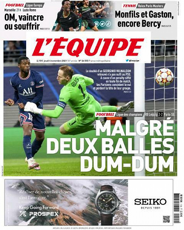 L’equipe du Jeudi 4 Novembre 2021