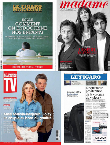 Pack Le Figaro et ses 3 suppléments - Vendredi 12 Novembre 2021