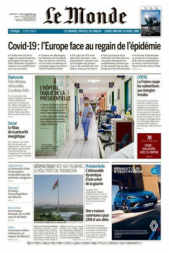 Le Monde du Dimanche 14 et Lundi 15 Novembre 2021