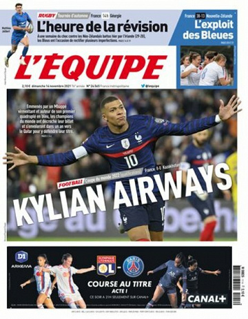 L’equipe du Dimanche 14 Novembre 2021