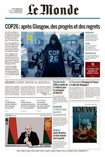 Le Monde du Mardi 16 Novembre 2021