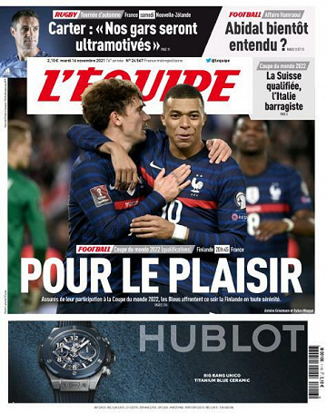 L’equipe du Mardi 16 Novembre 2021