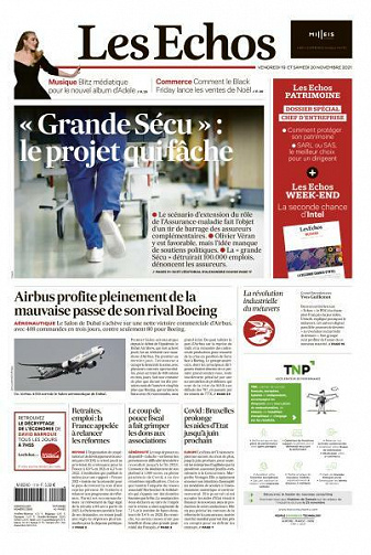 Les Echos du Vendredi 19 et Samedi 20 Novembre 2021