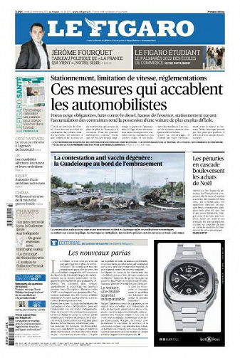 Le Figaro du Lundi 22 Novembre 2021