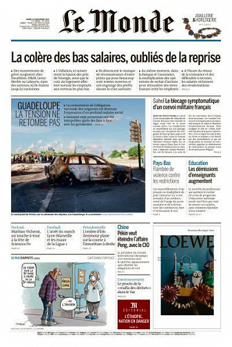 Le Monde du Mardi 23 Novembre 2021