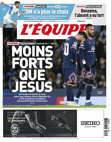 L’equipe du Jeudi 25 Novembre 2021