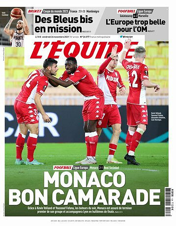 L’equipe du Vendredi 26 Novembre 2021