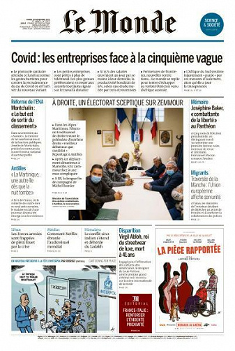 Le Monde du Mardi 30 Novembre 2021