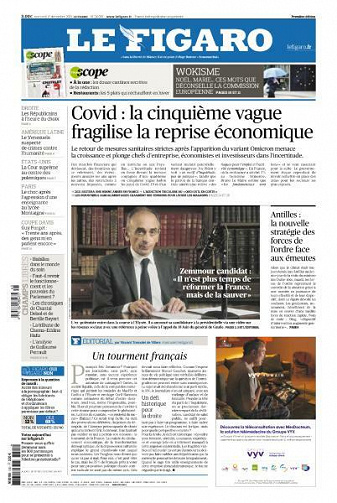 Le Figaro du Mercredi 1er Décembre 2021