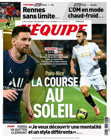 L’equipe du Mercredi 1er Décembre 2021