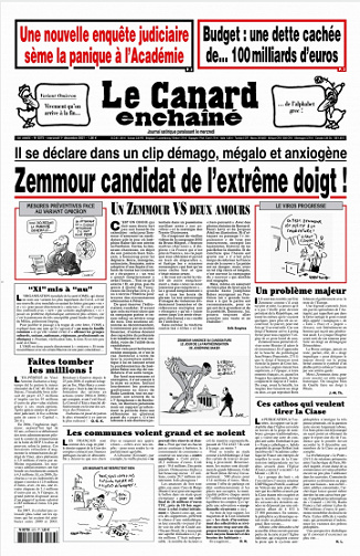 Le Canard Enchaine N°5273 Du Mercredi 1er Décembre 2021