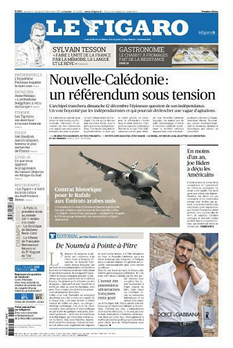 Le Figaro du Samedi 4 et Dimanche 5 Décembre 2021