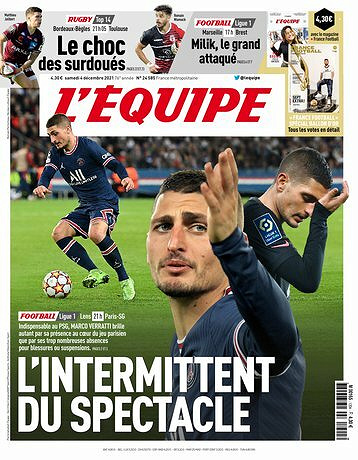 L’equipe du Samedi 4 Décembre 2021