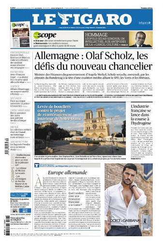 Le Figaro du Mercredi 8 Décembre 2021