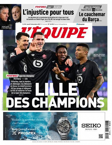 L’equipe du Jeudi 9 Décembre 2021