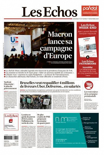 Les Echos du Vendredi 10 et Samedi 11 Décembre 2021