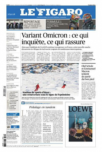 Le Figaro du Samedi 11 et Dimanche 12 Décembre 2021