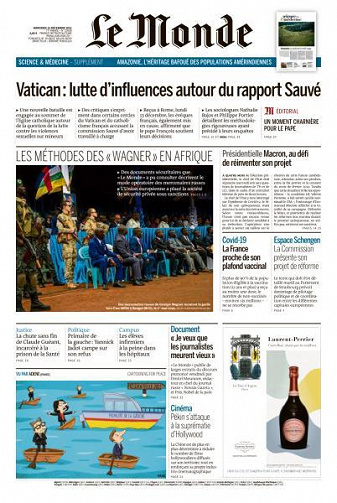 Le Monde du Mercredi 15 Décembre 2021