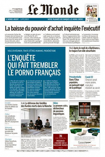 Le Monde du Jeudi 16 Décembre 2021