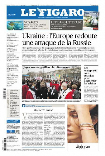 Le Figaro du Jeudi 16 Décembre 2021