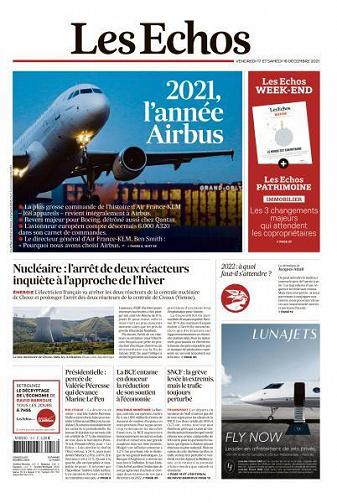 Les Echos du Vendredi 17 et Samedi 18 Décembre 2021