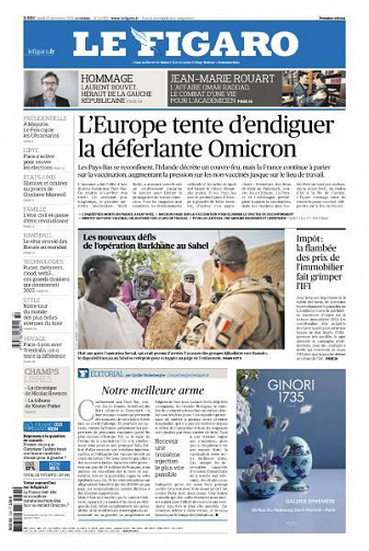 Le Figaro du Lundi 20 Décembre 2021