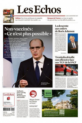Les Echos du Lundi 20 Décembre 2021